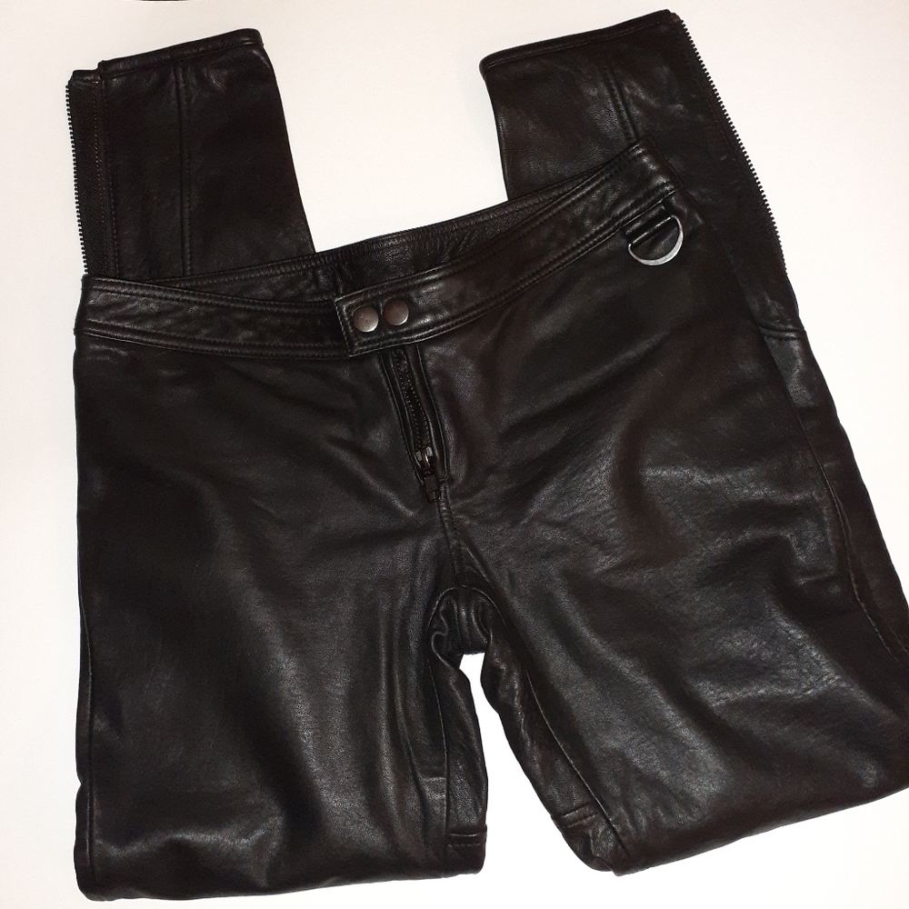 H&M Dragon tattoo leather pants.